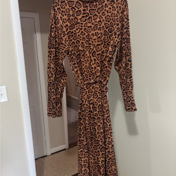 H&M Brown and Black Long Sleeve Wrap Dress - Picture 5 of 5